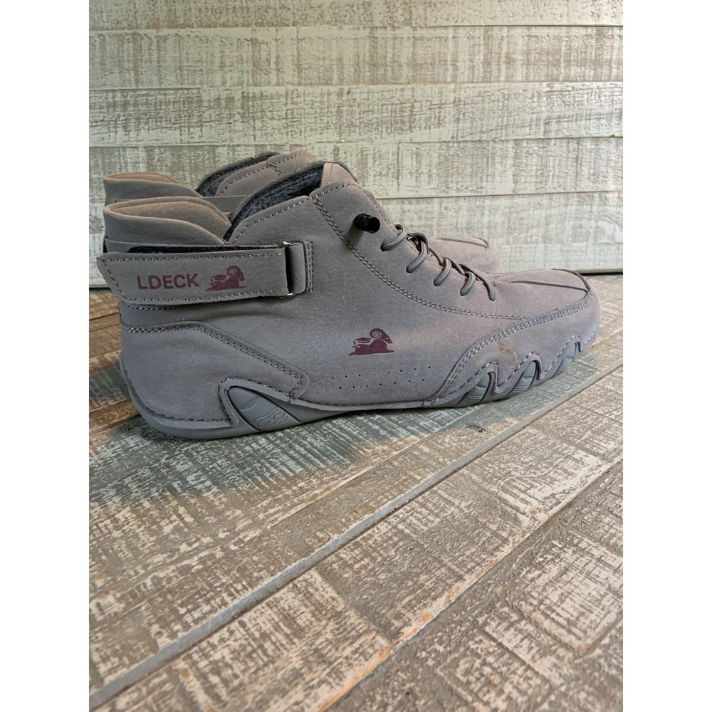 LDeck Italian Handmade Suede Gray High Top Shoes Mens Sz 6.5 Women's Size 8.5